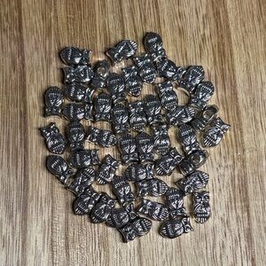Silver-tone Owl Beads - large hole